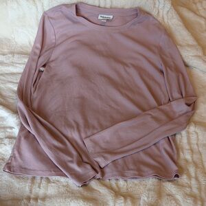 Frank & Oak Dusty Pink Long Sleeve Tee